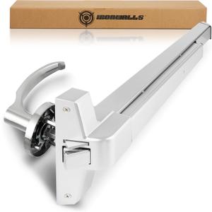 IRONWALLS Panic Bars for Exit Doors 32 Inch, Silver Commercial Push Bar Panic Exit Device Stainless Steel with Exterior Door Lever Handle, Emergency Exit Panic Door Hardware for 32-47 Doors