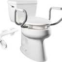 Bemis Assurance 3" Raised Toilet Seat with Handles and Bidet Attachment, Secure Hinges, Clean Shield Guard, Elongated, White