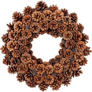 18 Inch Fall Wreath for Front Door Full Artificial Pinecone Wreath