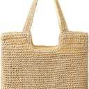 Pleneal Straw Beach Bags for Women - Women Beach Handmade Woven Tote Bag, Summer Mesh Hollow Shoulder Bag for Holiday