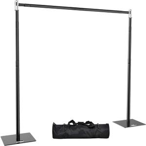 TOCRETOARE Pipe and Drape Backdrop Stand 10FT x 8FT, Adjustable Backdrop Stand Heavy Duty, Background Stand, Backdrop Stand for Parties, Photography, Wedding, Birthday Decoration (10ft x 8ft)