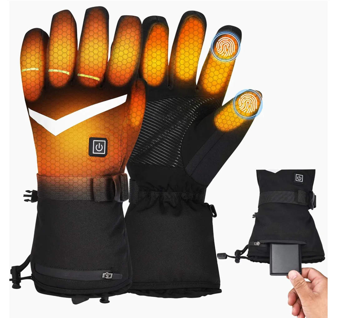WWM Heated Gloves - Men & Women's Waterproof Hand Warmers with Rechargeable 7.4V 5000mAh Battery for Ski, Motorcycle, Working,M