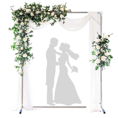 Wedding Arch Backdrop Stand,7x6 FT Metal Arch Backdrop Stand for Ceremony, Stainless Steel Square Backdrop Stand for Parties,Wedding,Birthday,Anniversary,Baby Shower,Garden Decorations