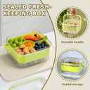 Divided Chilled Serving Tray for Parties, Ice Chilled Party Platter, Ice Serving Bowl with Lid and Handle, Charcuterie Serving Board, Cold Dish Dip for Fruit, Seafood, Vegetable Shrimp Cocktail Appetizer. (Green)