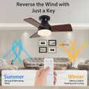 30" Wooden Ceiling Fan with Light: Low Profile Wood Fans with Remote Quiet Reversible DC Motor Simple Flush Mount Ceilingfan for Bedroom Living Room Kitchen Office Indoor Home Spaces
