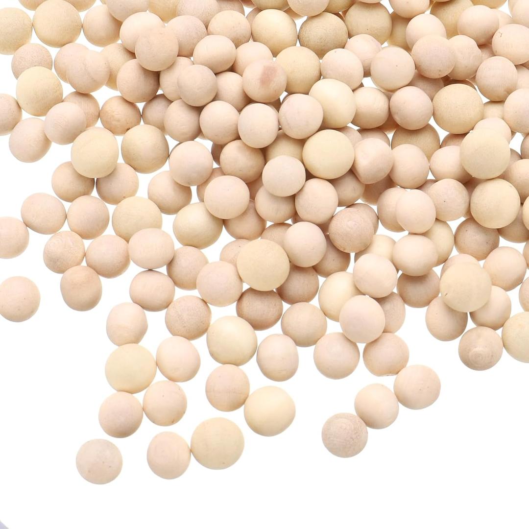 Uxcell 400 Pcs Wooden Round Balls 1/4" (6mm) Unfinished Small Wood Balls, Natural Wood Spheres for Crafts, Arts and DIY Project