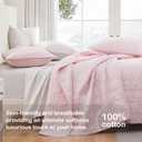 HORIMOTE HOME 100% Cotton Quilt Set Queen Size, Light Pink Pre-Washed 3-Piece Bedspread Coverlet Set, Cozy Lightweight Stitching Bedding Cover with 2 Shams in Geometric Pattern for All Season