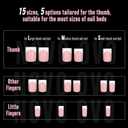 NOVO OVO Short Sharp Square White French Tip Nail Tips Press on BABY PINK, Need Builder Gel Top Coat Nail Glue, Soft Gel Fake Nail Extension, Full Cover False Nails for Salon DIY x 15 Sizes 240 pcs