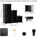 AWTATOS Cube Storage Organizer, Storage Cubes Shelves Bookshelf, 6 Cube Closet Organizers and Storage, DIY Stackable Plastic Clothes Organizer Shelving for Bedroom, Home, Black
