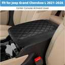 Center Console Armrest Cover for Jeep Grand Cherokee L 2021 2022 2023 2024 2025 2026 Fully Covered Anti-Scratch Protector Interior Accessories