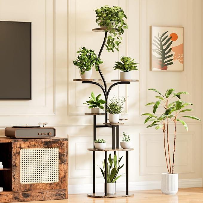 Qmetalart Plant Stand Indoor, 8 Tier Metal Flower Rack with Round Shelves, Modern Display Shelf for Living Room, Balcony, Bedroom – Stable & Space-Saving for Plant Lovers & Home Decor Qmetalart Plant Stand Indoor, 8 Tier Metal Flower Rack with Round Shelves, Modern Display Shelf for Living Room, Balcony, Bedroom – Stable & Space-Saving for Plant Lovers & Home Decor