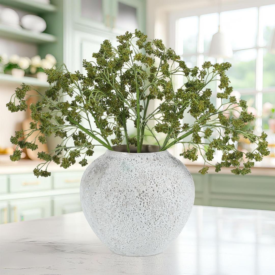 Faux Berry Stems Artificial Dusty Sedum Berry Stems Picks Branches Faux Spray for DIY Holiday Farmhouse Home Mantel Harvest Decorations(3 Pcs,Green,16 Inch)