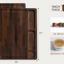 THETCHRY Walnut Cutting Boards For Kitchen, End Grain Wooden Cutting Board with Handle, Chopping Board Double Sided Charcuterie Boards For Meal Prep & Serving with Gift BoxBlack Walnut17X13 X1