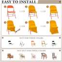 Newwiee 50 Pcs Spandex Chair Covers Bulk - Stretch Folding Flat Front Fitted Universal Chair Protector Pack Removable Washable for Wedding Party Dining Banquet Event (Gold)