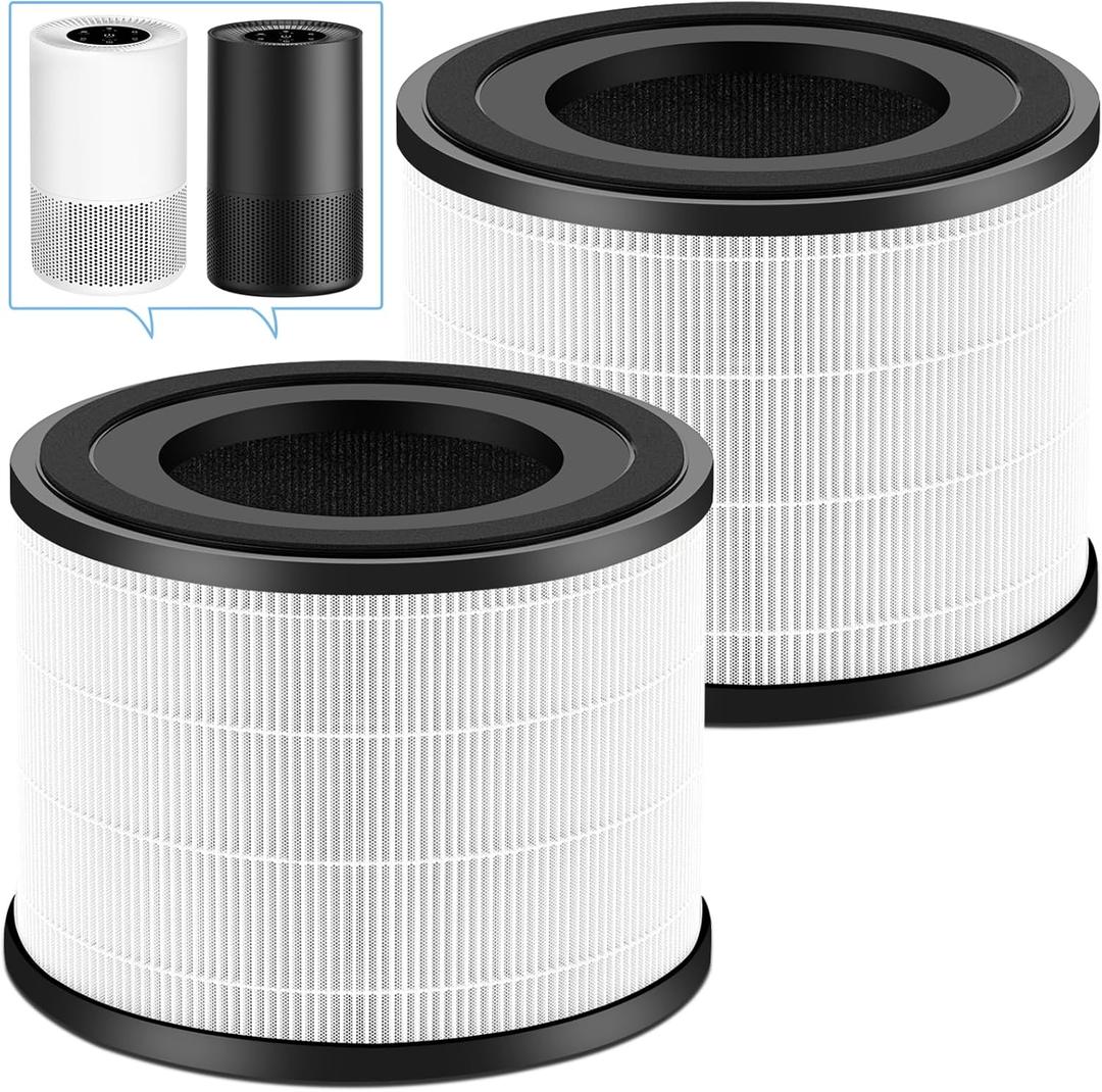 2-Pack AP-S0610L H13 True HEPA Filter Replacement Filter, Only Compatible with MOOKA AP-S0610L Air Purifier, for Large Rooms in Homes up to 1200 Square Feet (White)