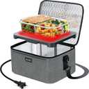 Portable Oven | 110V Portable Food Warmer | Mini Portable Microwave Electric Heated Lunch Box for Cooking & Reheating Food in Office, Dorm, Hotel, Potlucks, Travel, Home | Aotto (Gray)