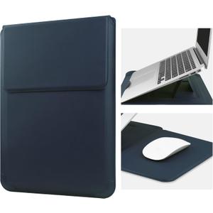 15 16 Inch Laptop Sleeve Case Leather Bag for MacBook Pro 16 2021 & 2019/ASUS Vivobook 15/Huawei MateBook D15/HP 15.6" PC/MacBook Pro 15/Surface Laptop 3/Dell Inspiron 15/IdeaPad, Navy