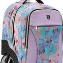 Rolling Backpack with Wheels for Business, Travel & Commute - Carry On with Laptop Compartment, Fits 15.6 Inch Laptop - Wheeled Backpack for Adults (Pink, 20inch)