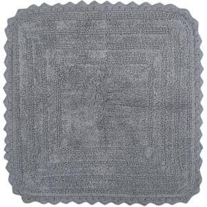 DII Crochet Collection Reversible Bath Mat, Square, 24x24, Gray (Grey)