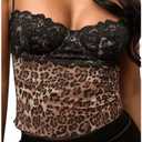 WDIRARA Women's Low Cut Sexy Going Out Lace Bustier Corset Top, Size: XS