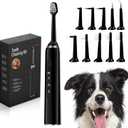 Dog Teeth Cleaning Kit, Sonic Toothbrush for Pets, Teeth Plaque Remover Brush Set with 3 Modes and 11 Replaceable Heads