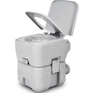 YITAHOME Portable Toilet, Camping Toilet, Travel RV Toilet,5.3 Gallon Detachable Waste Tank, Double Water Spouts, Portable Toilet for Camping, Hiking, Hunting, Boating, Gray