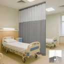 60" W x 96" L/5x8 FT Inherent Flame Retardant Hospital Curtain Room Divider, Grommet Flame Resistant Cubicle Curtains Medical Privacy Curtain for Hospital, Medical Clinic, Lab, School, Gray (Grey)