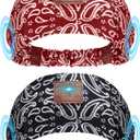 2-Pack Sleeping Headphones, Ultra-Thin HD Stereo Speaker, Bluetooth Headband for Sports, Workouts, Insomnia, Yoga, Air Travel, Meditation - Pattern Black & Pattern Red