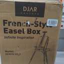 DJAR Portable Plein Air Art Easel, Beechwood Adjustable Travel French Easel with Aluminum Tripod & Nylon Storage Bag for Artists, Adults, Walnut