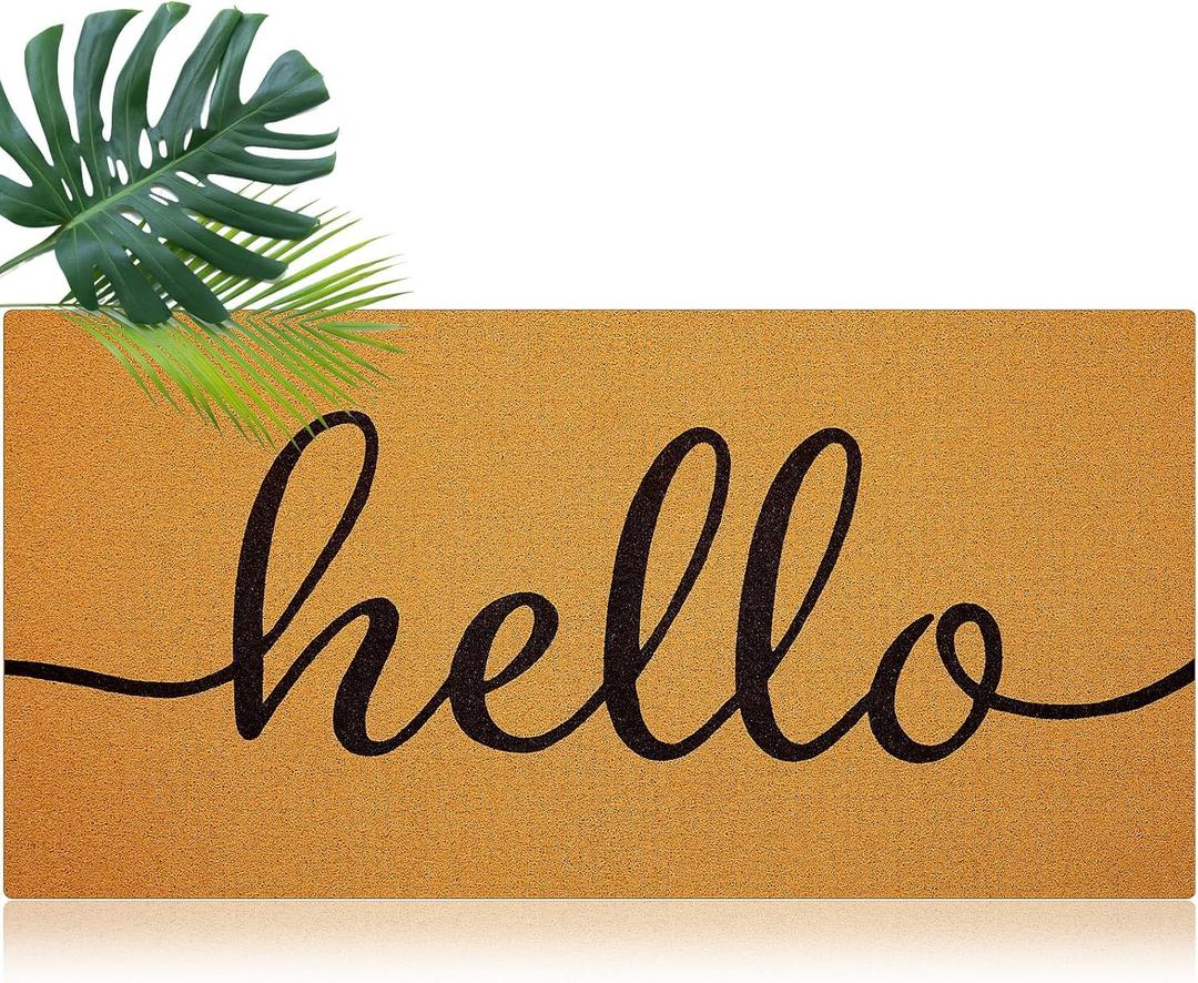 Honeydak Hello Door Mat 36'' x 72'' Extra Large Welcome Front Doormat for Entrance Inside Outdoor Non Slip Oversized Decorative Door Rug Long Mat for Christmas Home Entry Gift Decoration