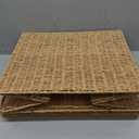 Scalloped Woven Storage Basket with Lid, Foldable, Large