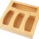 Plastic Bag Organizer, Bamboo Food Storage Bags Container Organizer for Drawer, Baggie Bags Storage for Drawer Compatible Sandwich Variety Size Bags