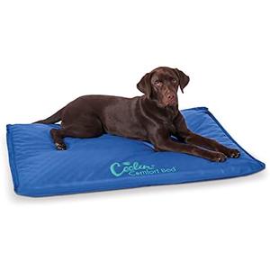 K&H Pet Products Coolin Comfort Orthopedic Dog Cooling Mat, Indoor Outdoor Cooling Beds for Large Dogs, Orthopedic Chilling Pet Bed for Homes, Crates, Yards, Porches - Medium 22 X 32in Chill Blue