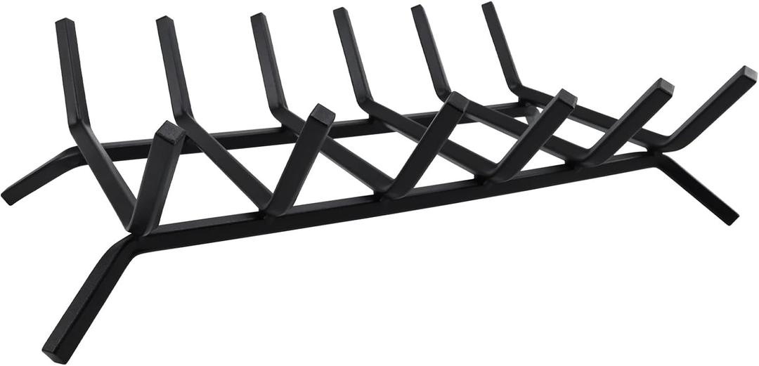 Fireplace Grate 27 inch Heavy Duty Cast Iron Fireplace Log Holder with 6 Support Bars Firewood Burning Rack Holder for Wood Outdoor Fireplace,Stove Indoor Fireplace Grate 27 inch Heavy Duty Cast Iron Fireplace Log Holder with 6 Support Bars Firewood Burning Rack Holder for Wood Outdoor Fireplace,Stove Indoor
