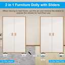 New Upgraded Furniture Sliders for Hard Floors & Carpets, 2-in-1 Furniture Movers with Wheels, Furniture Dolly for Moving Heavy Duty Sofa, Bed, Appliance, Load Capacity Up to 750lb