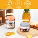 Qinyoung Glass Meal Prep Containers 10 Pcs Overnight Oats Containers with Lids 16 oz and 10 oz Large & Small Glass Jars Breakfast Oatmeal Container Salad Meal Prep Jars for Food Storage(Retro Color)