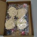 24 Pcs DIY Unfinished Christmas Wooden Paintable Ornaments Make Your Own Christmas Pendants Keychains Hanging Ornaments with Vivid Acrylic Paints and Brushes Winter Holiday Decoration Crafts