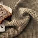 Muslin Throw Blanket for Adults, 4-Layers Breathable Lightweight Bed Blanket for All Seasons, 90" x 90" Large Queen Size Boho Decorative Blankets with Tassel for Couch, Living Room, Bedroom - Brown