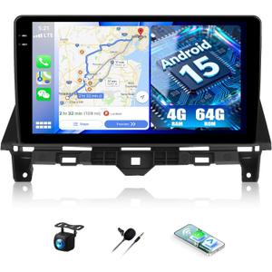 4G+64G Android Car Stereo for Honda Accord 2008 2009 2010 2011 2012 2013 Car Radio with Wireless Carplay Android Auto 10.1 Inch Touch Screen Head Unit Backup Camera WiFi GPS FM RDS Bluetooth