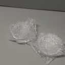 4PCS 4 Inch Clear Glass Candle Plates & Pillar Candle Holders - Small Round Candle Bases/Coasters for Dining & Wedding Table Centerpieces(Candle Not Included)