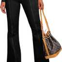 yoeasy Women's Flare Bell Bottom High Waist Jeans Vintage Stretch Bootcut Denim Trouser with Pocket (Medium, Black)