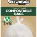 Ultrasac 13 Gallon 0.85 MIL Clear Compostable Trash Bags - 24" x 33" - Pack of 30