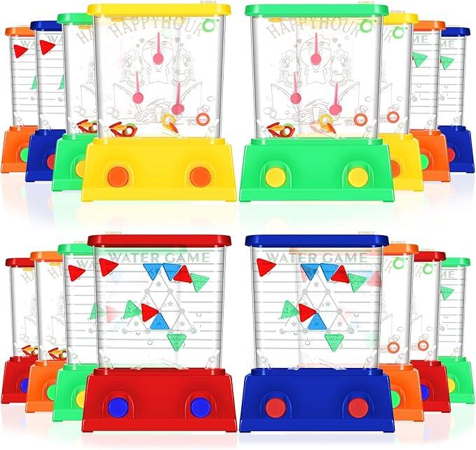 Zhanmai 16Pcs Handheld Water Games Mini Arcade Fish Ring Toss Basketball, Water Ring Toss Handheld Toys for Kids Adults, Retro Games for Beach Toy Party Simple