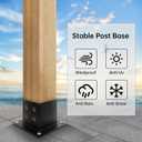 4x4 Post Base 6 Pcs, Black Powder Coated Steel Fence Post Anchor Base, Supports Porch Railing Post Holders Pergola Brackets