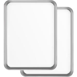 Premium Stainless Steel Baking Sheets, 2-Piece Set, Durable & Healthy Baking Trays, Ideal for Cookies, Roasting, Grilling in Oven(2 Pack, 20X14Inch)