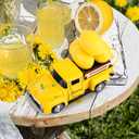 Lemon Truck Decor Vintage Metal Truck Tiered Tray Decor Lemon Party Decorations Summer Farmhouse Yellow Car with Mini Fake Lemons for Home Kitchen Tabletop Centerpiece Supplies