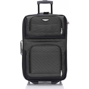 Travel Select Amsterdam 25-Inch Softside Expandable Rolling Upright Luggage, Lightweight 2-Wheel Suitcase with Push-Button Handle, Gray