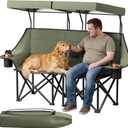 HAAGEEP Double Camping Chair with Canopy 900lbs Pet Friendly Shade Chai, 30"D x 65"W x 53.9"H