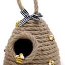 Huray Rayho Jute Bee Hive Decor Bee Tiered Tray Decorations Decorative Honey Bee Skeps Spring Farmhouse Coffee Table Decor Country Kitchen Natural Party Sunflower Home Bookshelf Decor, Set of 2