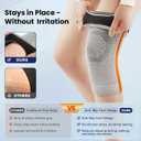 JOMVD Knee Compression Sleeve for Men & Women Knee Brace for Knee Pain, Arthritis, ACL & Meniscus Tear, Circulation, Breathable Knee Support for Swelling Relief, Injury Recovery & Daily Comfort,Large,1 Pack (Gray, M)